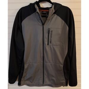 Harley-Davidson Performance‎ HD Gray Black Full Zip Hooded Jacket L